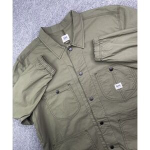 Lee Workwear Jacket Men's XXL‎ Green Vintage Style Cotton Nylon Work Snap Button